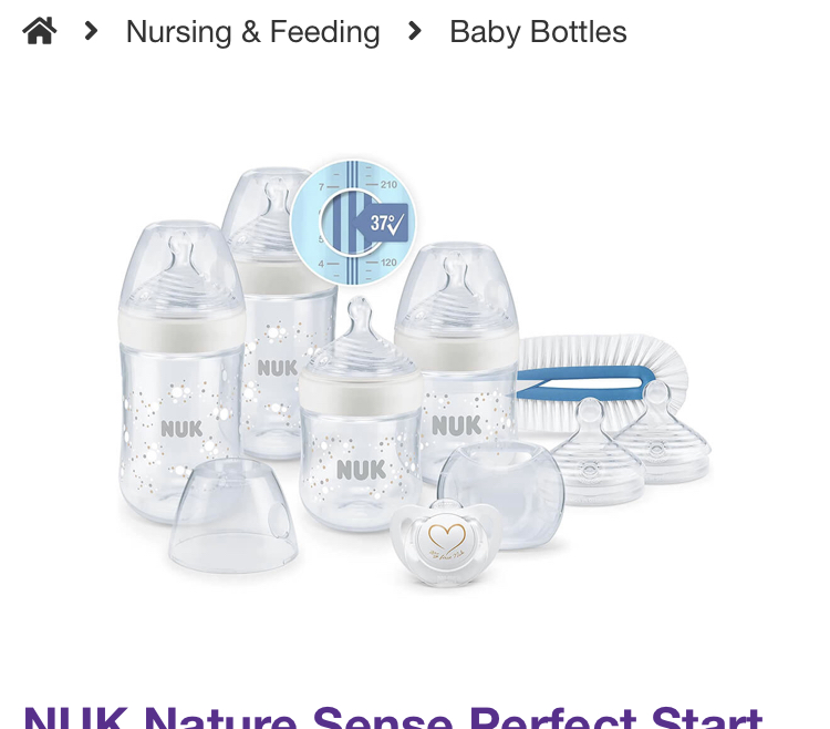 Nuk Nature Sense Perfect Start Baby Bottle Set