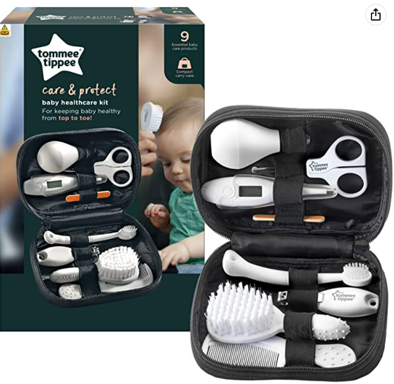 Baby Grooming - Tommee Tippee Baby Grooming and Healthcare Kit, Includes Digital Oral Thermometer, Nasal Aspirator, Brush and Comb, Scissors and Nail Clippers