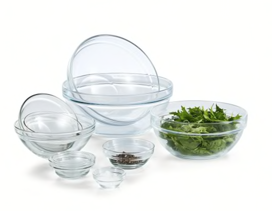 Set of 10 Glass Mixing Bowls