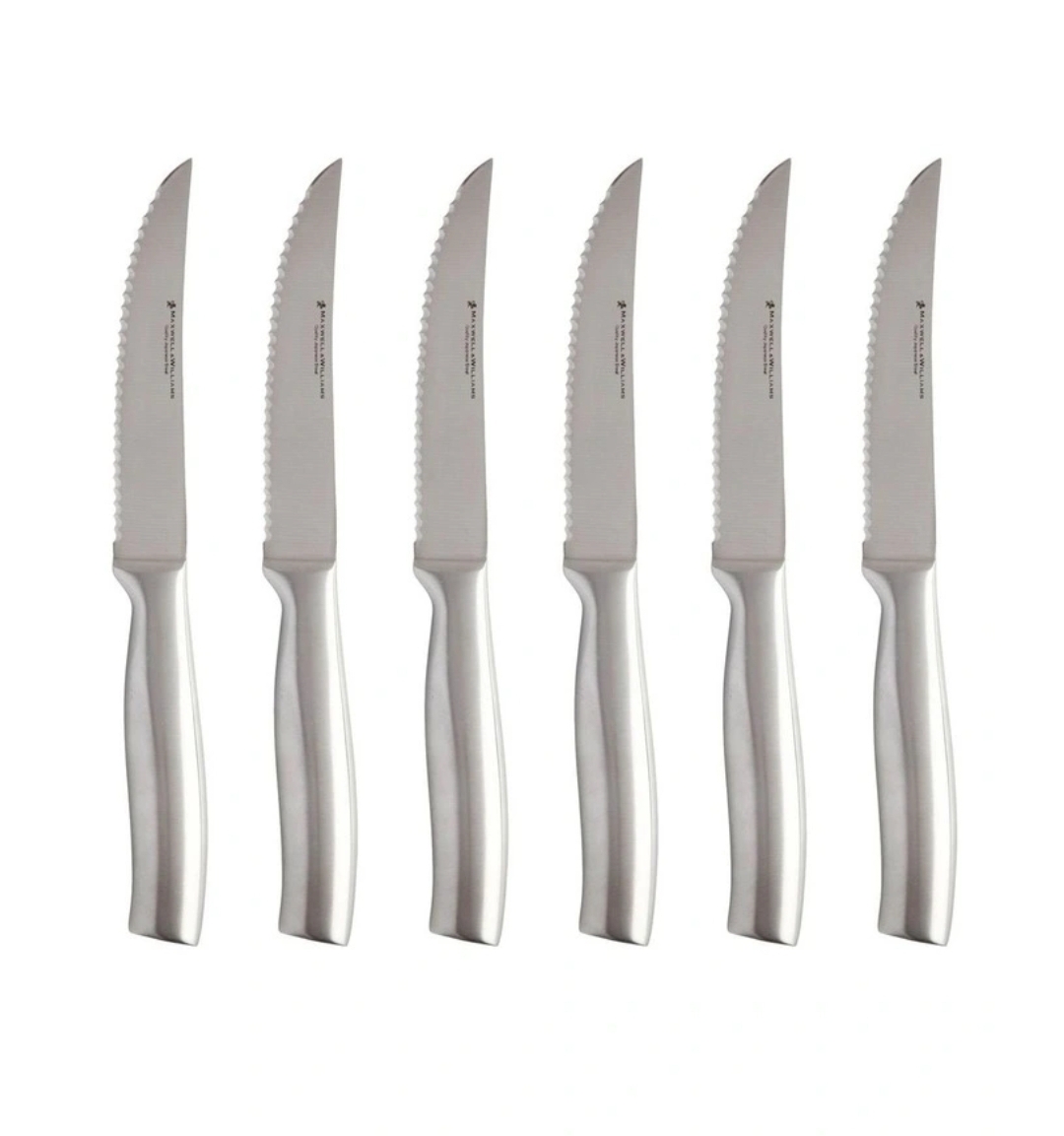 Maxwell & Williams Stanton Steak Knife Set 6pc Stainless Steel Boxed