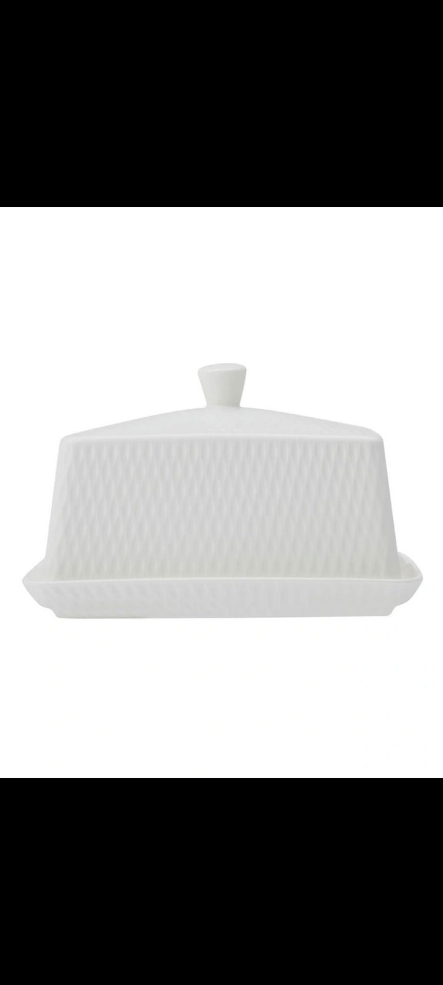 White Basics Diamond Butter Dish