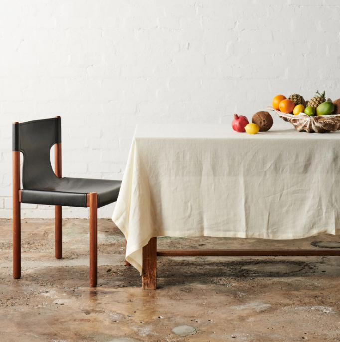 CLOUD DANCER LINEN TABLECLOTH