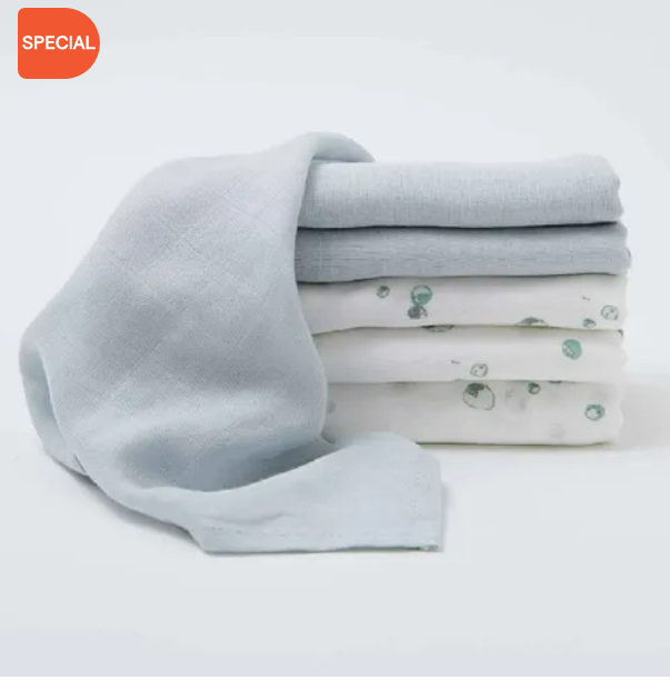 Wash Cloth - Little Bamboo Muslin Wash Cloth Whisper 6 Pack