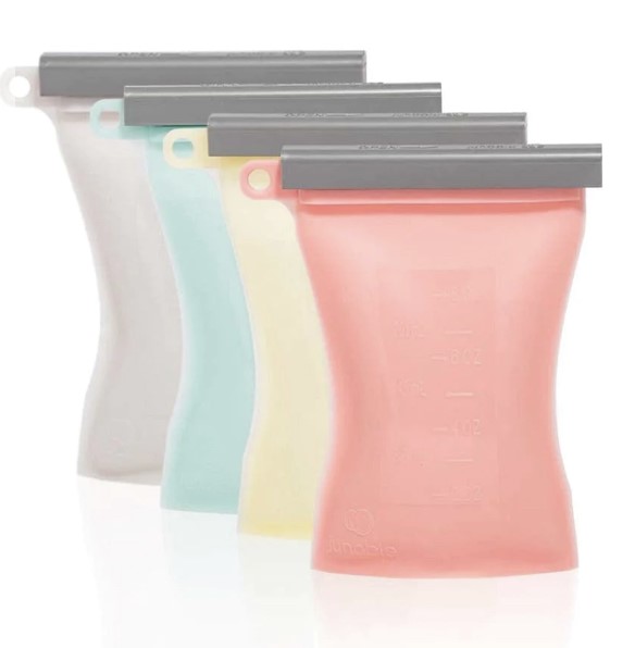 Reusable breast milk storage bags