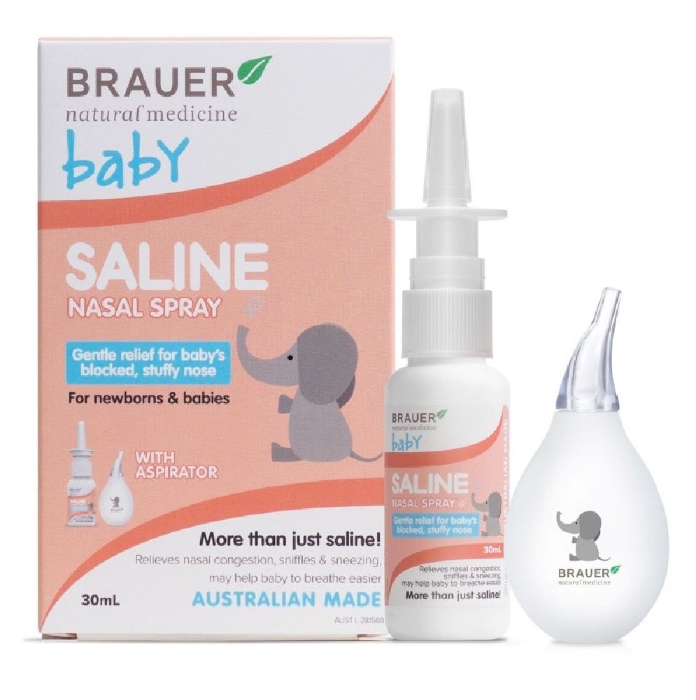 Baby nasal spray and aspirator