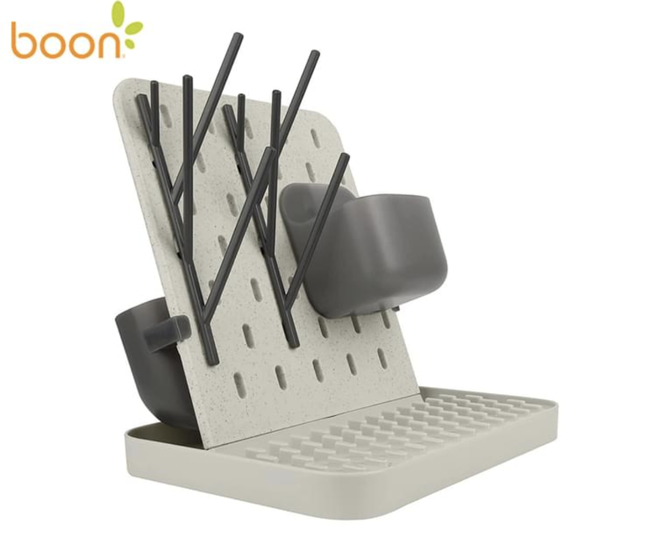 Boon Groove Bottle Drying Rack - Grey