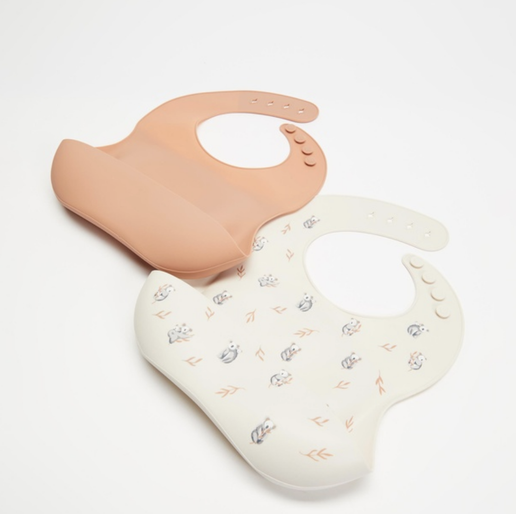 2 Pack Silicone Bibs - Babies