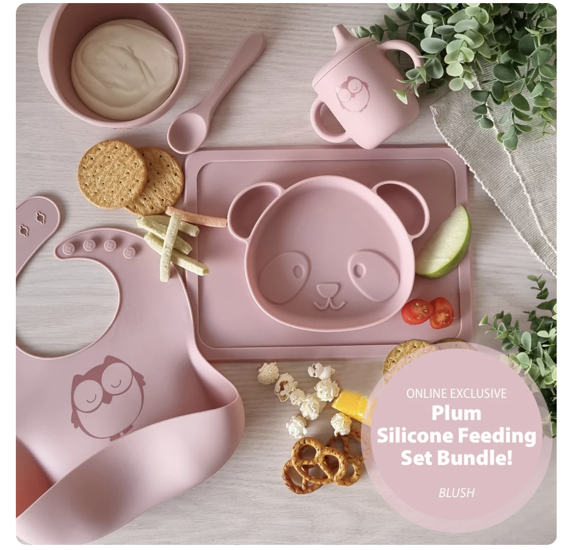 My Baby Silicone Feeding Set Bundle (Blush)