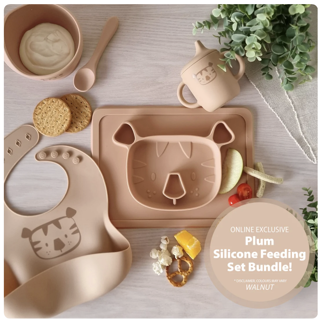 My Baby Silicone Feeding Set Bundle (Walnut)