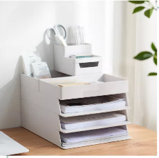 Minimalist Japanese Style Desk Paper and Clips Organizer