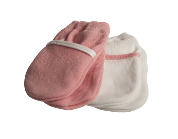 Safety 1st Mittens No Scratch Pink Salmon & White 2 Pack