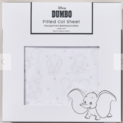 Disney Dumbo Bamboo Fitted Cot Sheet