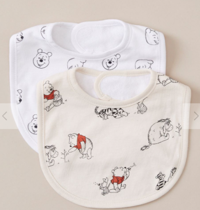 Disney Winnie The Pooh Bamboo 2 Pack Bibs