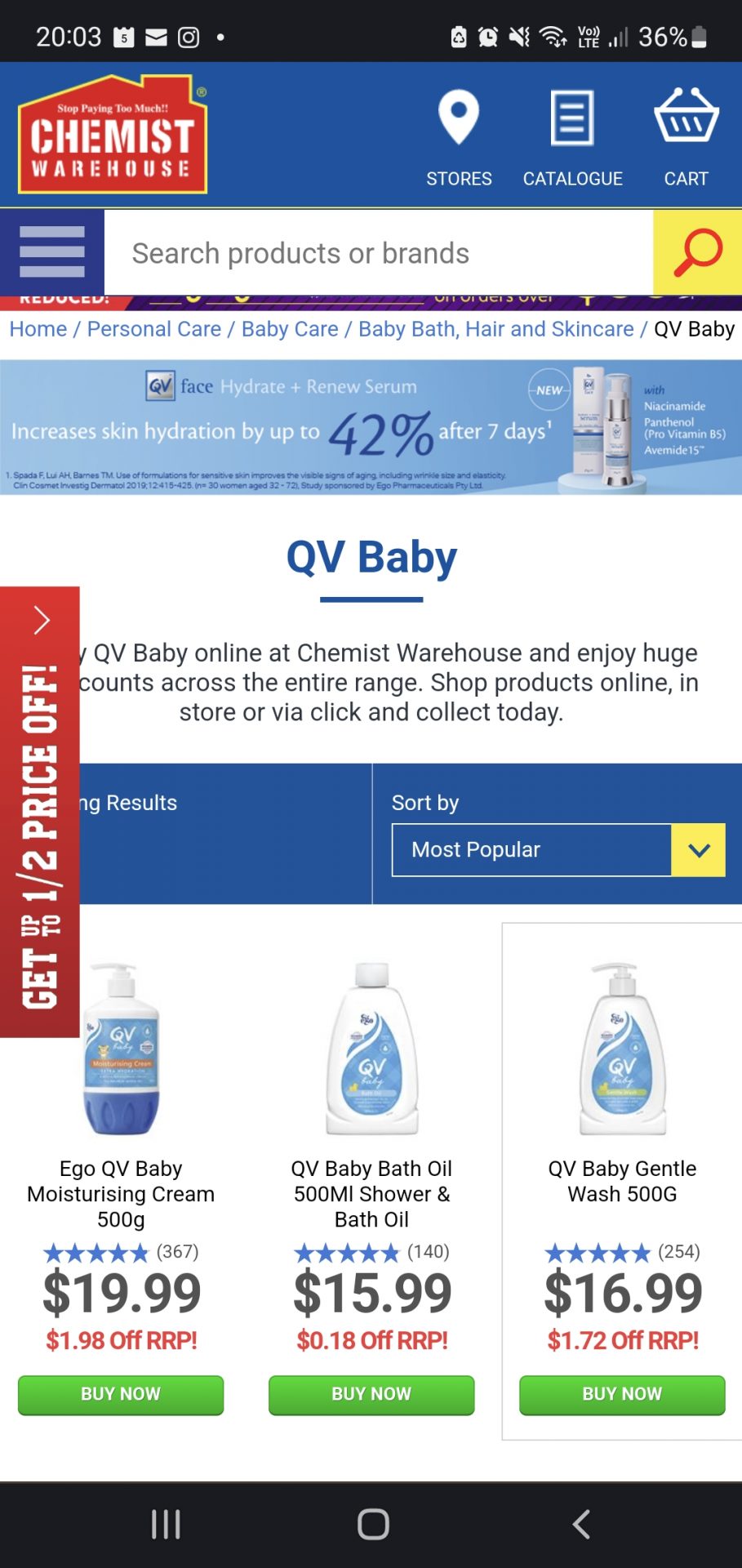 QV baby products
