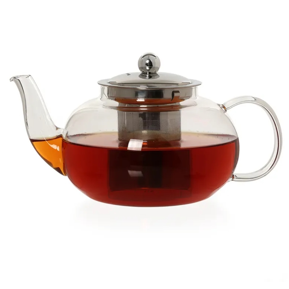 Round Glass Teapot with Infuser, Clear - 1500 ml