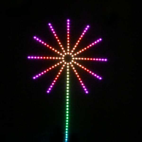 Multicoloured LED fireworks light