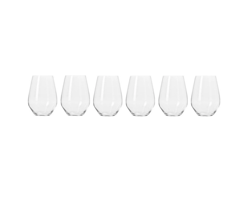 Krosno Harmony 6 Piece 540ml Stemless Wine Gift Boxed