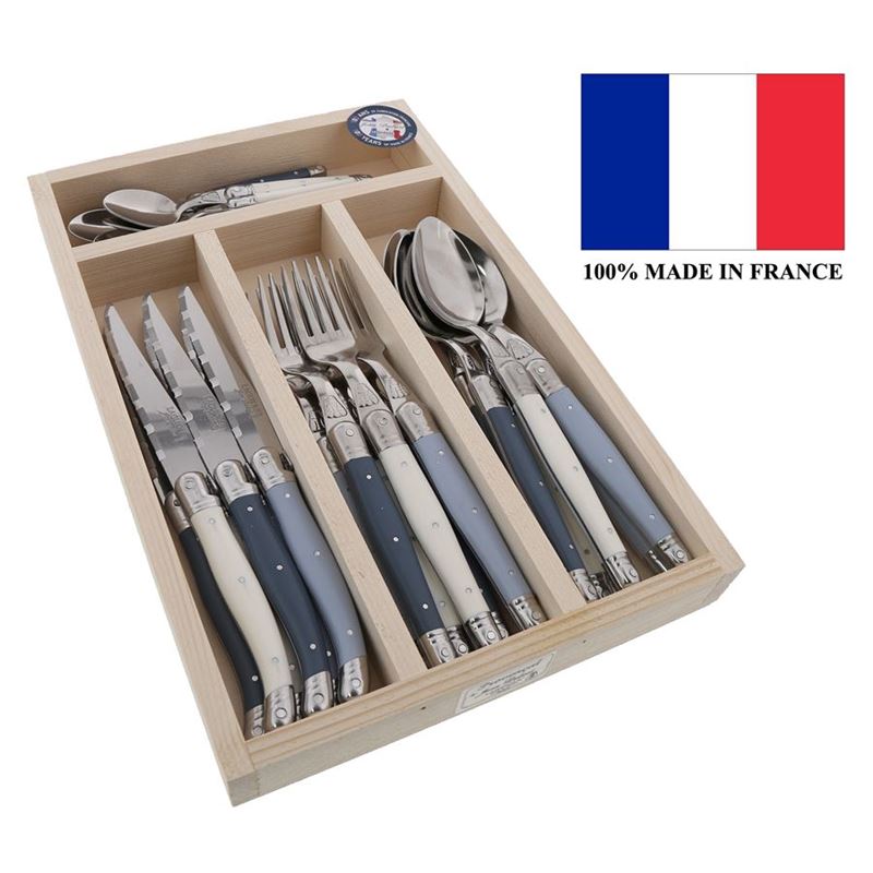 24pc Cutlery Set - Laguiole by Jean Dubost – Authentic French Made Provencal Atelier Blue