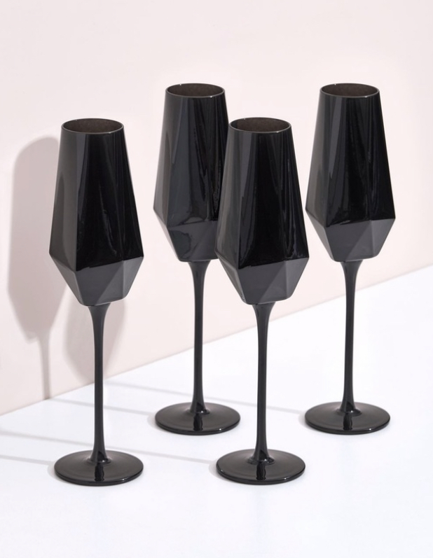 Black Champagne Glasses