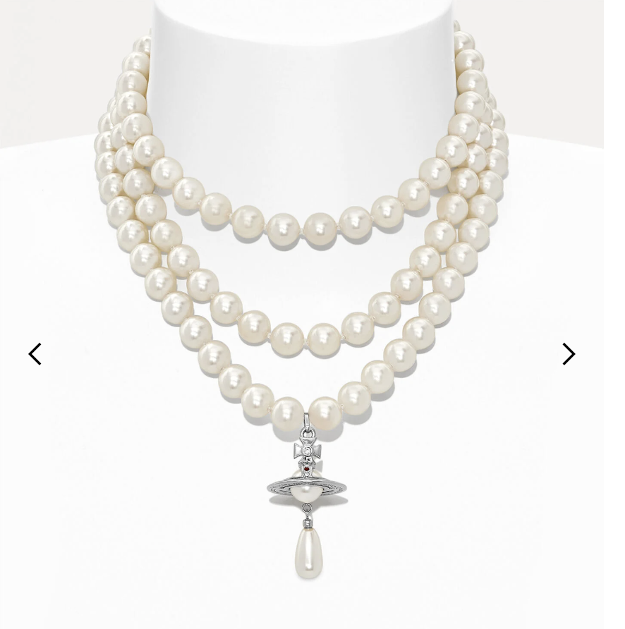 VIVIENNE WESTWOOD - THREE ROW PEARL DROP CHOKER