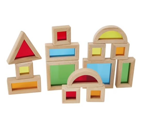 14 Piece Wooden Light and Colour Blocks