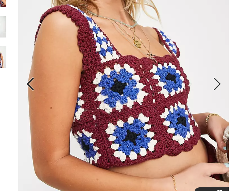 Reclaimed Vintage Inspired Limited Edition crochet bralet
