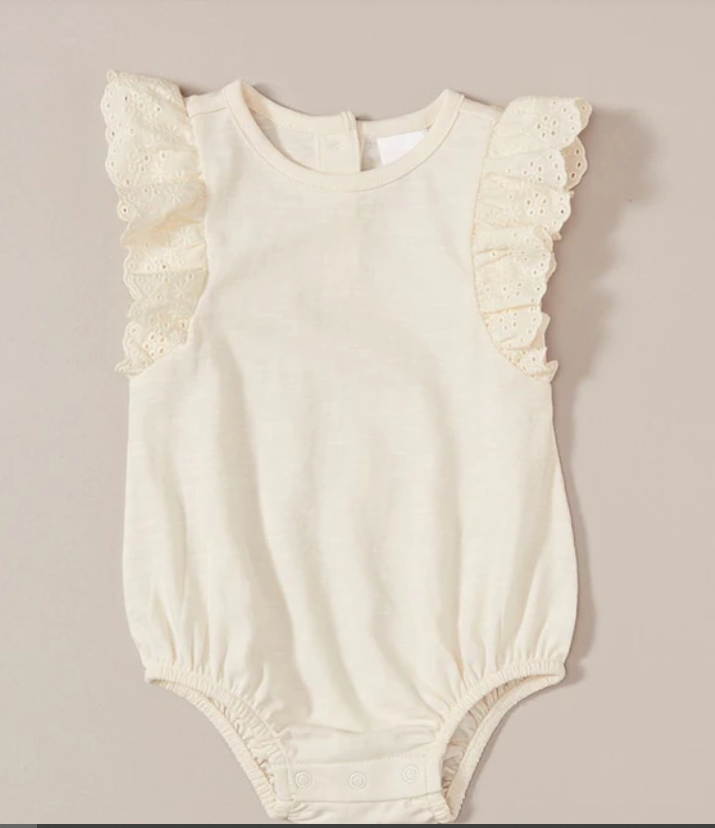 Baby Broderie Bodysuit - Cream