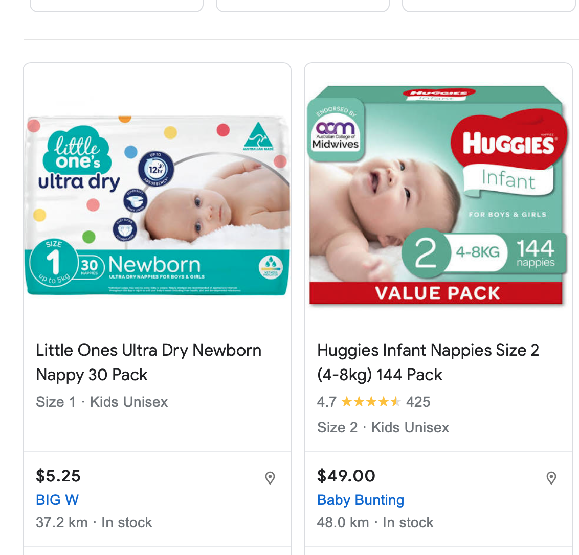 Disposable nappies newborn