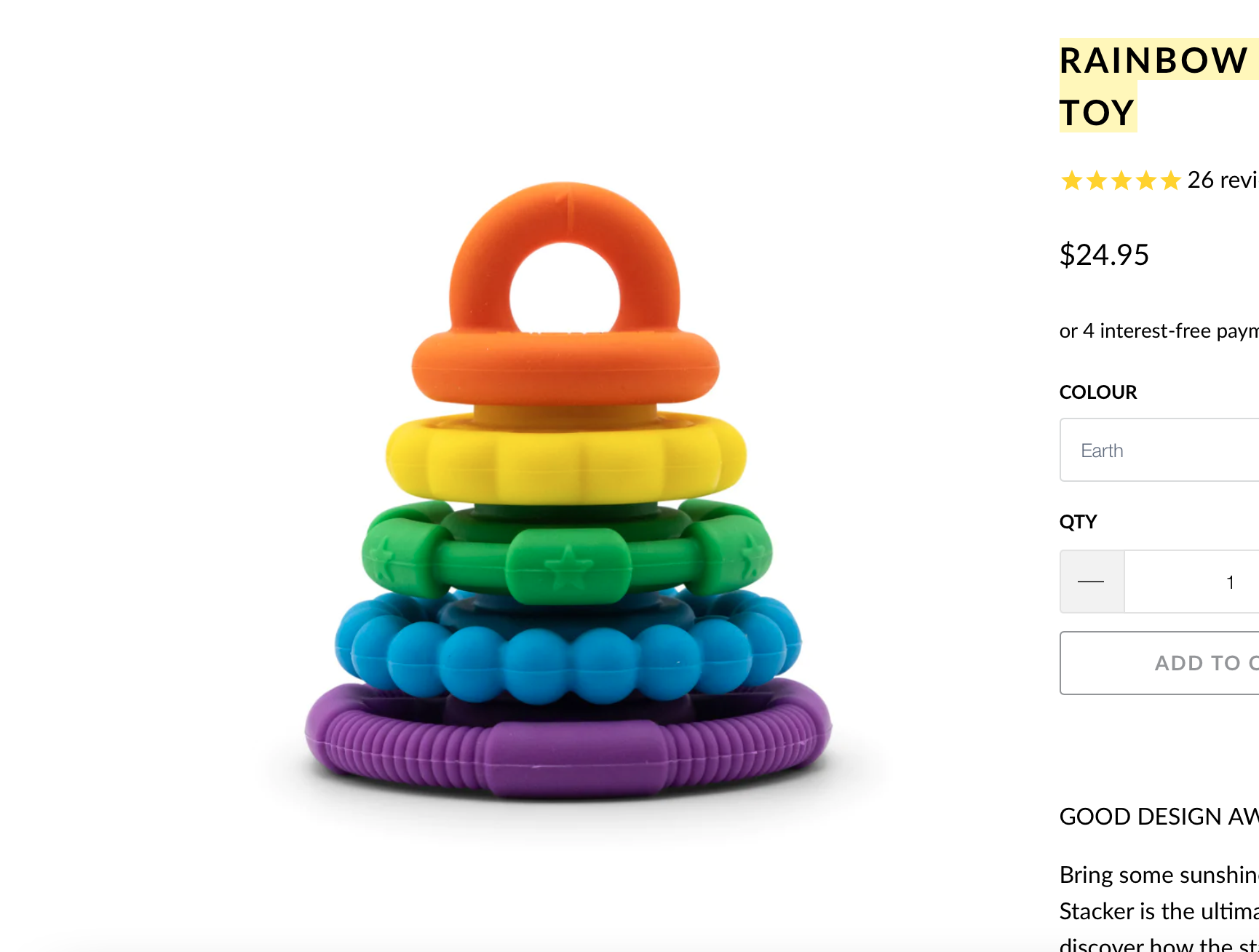 RAINBOW STACKER AND TEETHER TOY