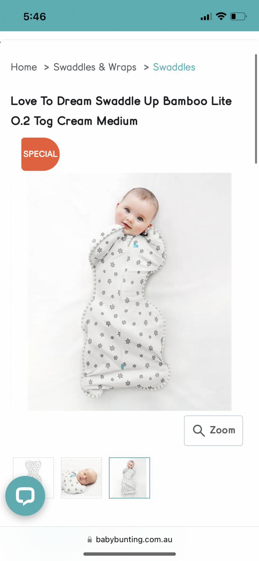Love to dream swaddle up bamboo small