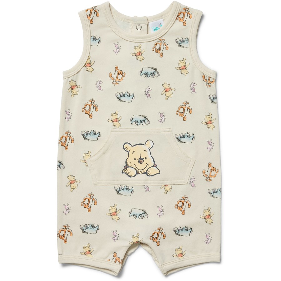 BIG W: Disney Baby Winnie The Pooh Pocket Romper - Birch