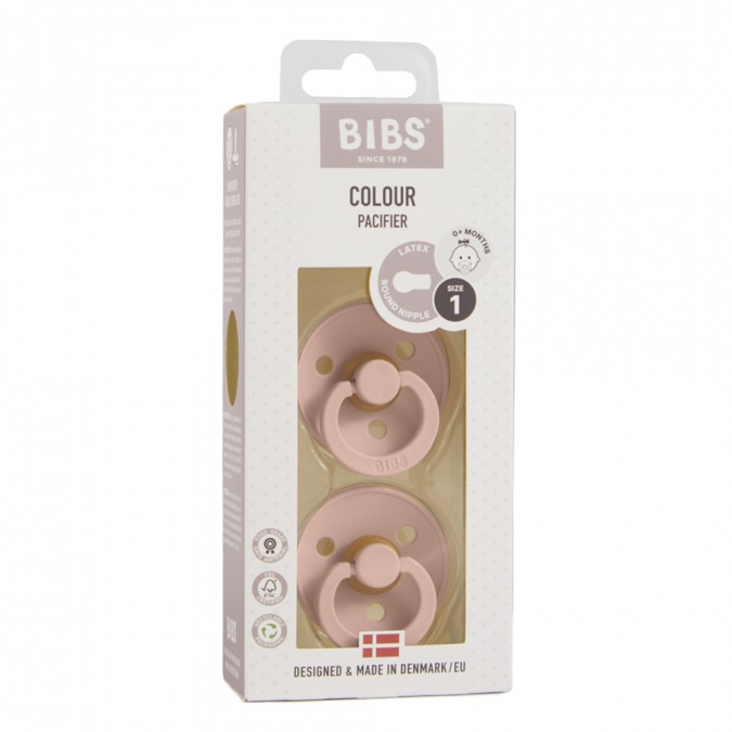 BIBS Pacifier Blush Size 1 - 2 Pack
