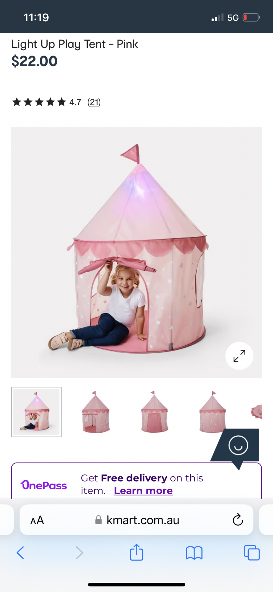 Light up tent