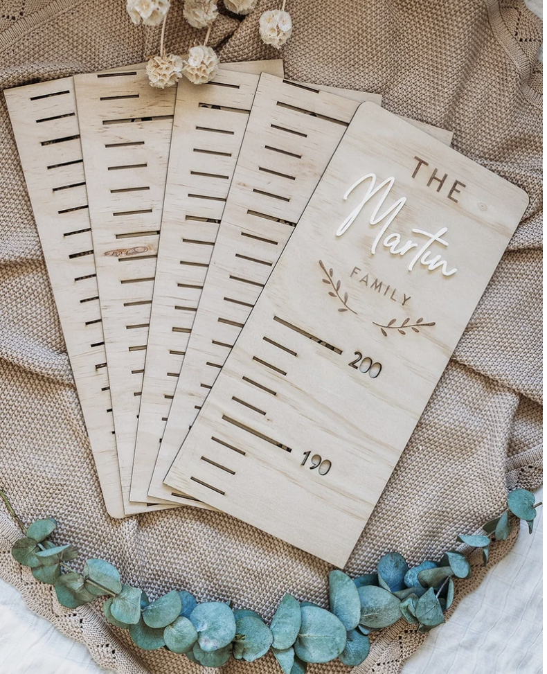 Wooden Family Height Ruler