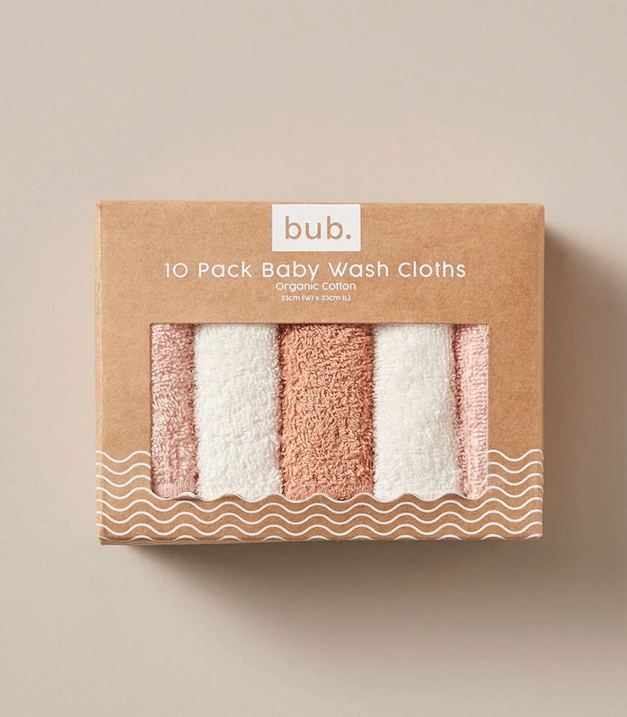 TARGET: 10 Pack bub. Organic Cotton Baby Wash Cloths - Pink