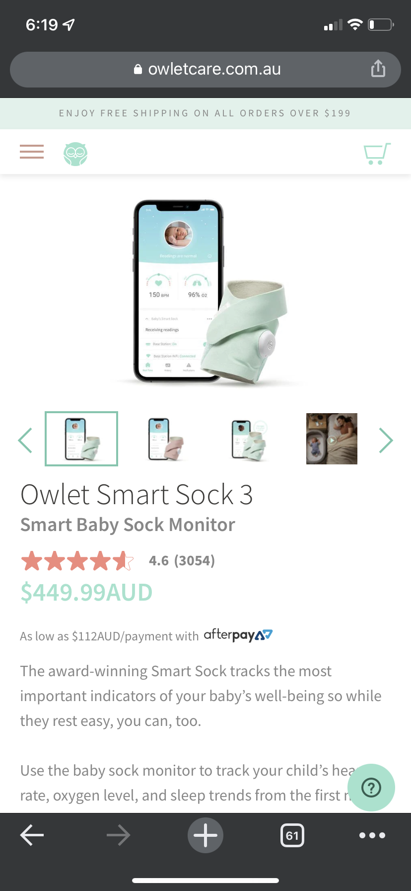 Owlet smart sock