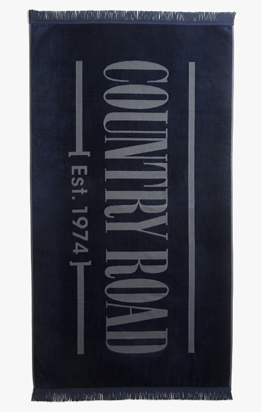 Country Road Navy Beach Towel