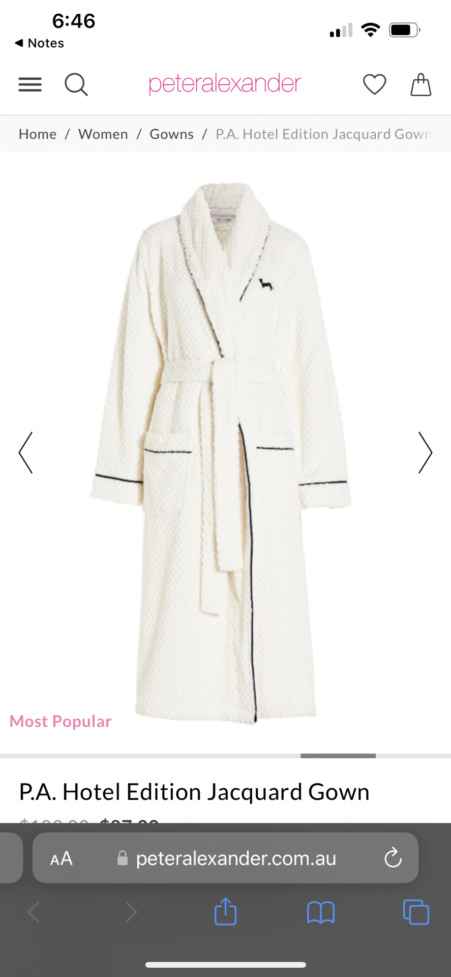 Peter Alexander ‘Hotel Edition Jacquard Gown’ dressing gown