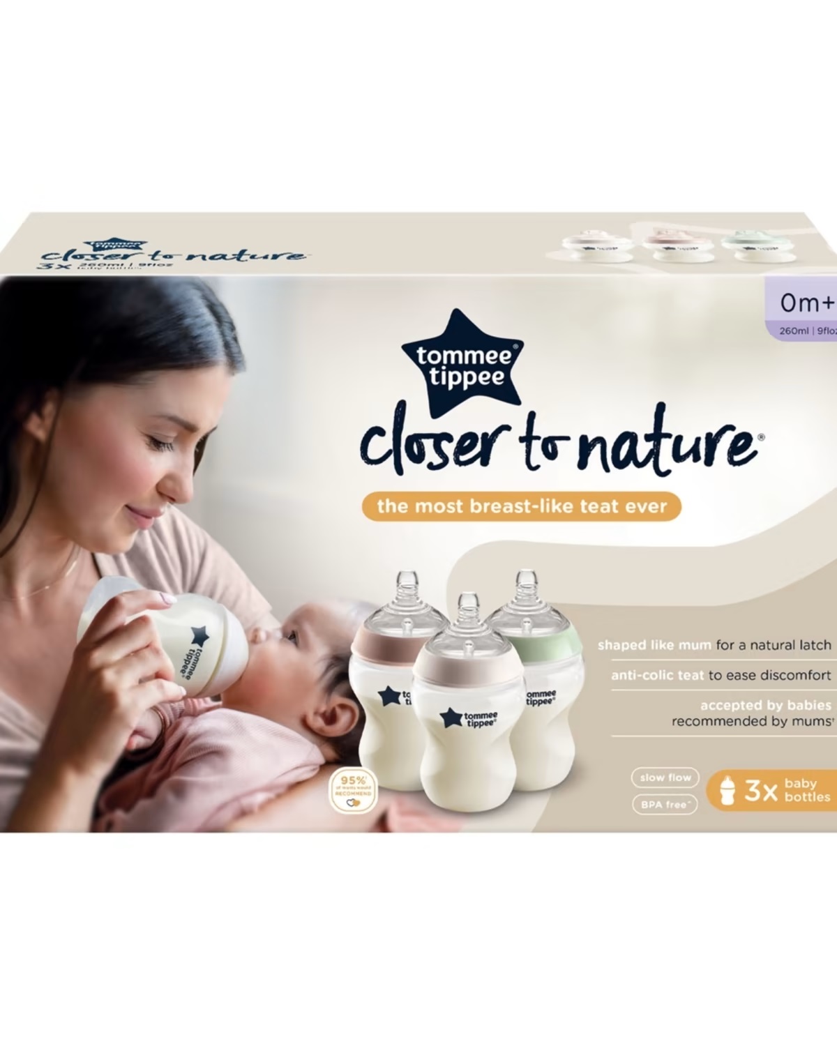 KMART: 3 Pack Tommee Tippee Closer to Nature Feeding Bottles