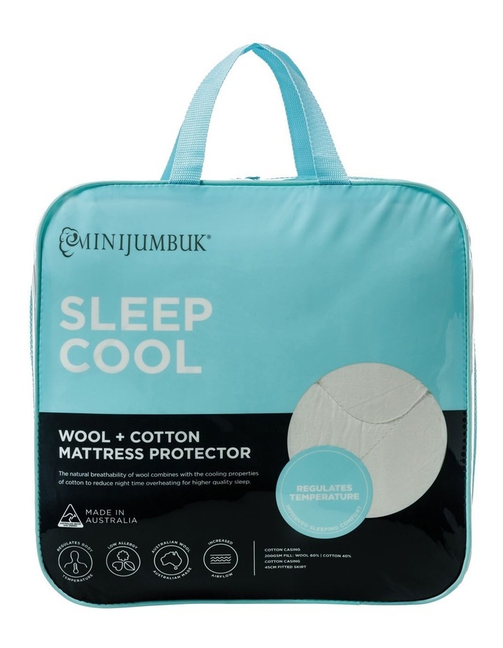 MiniJumbuk Sleep Cool Wool/Cotton Mattress Protector White - Queen
