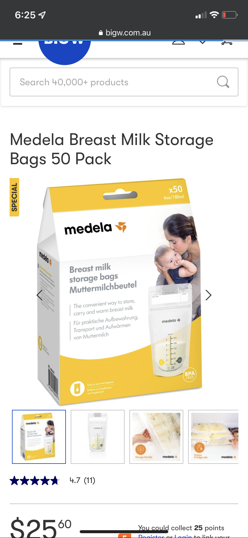 Breast milk storage bags