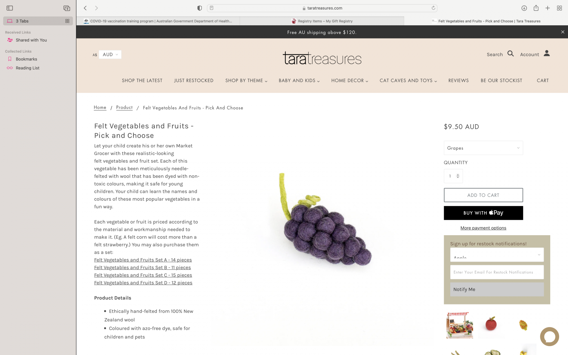 Felt grapes