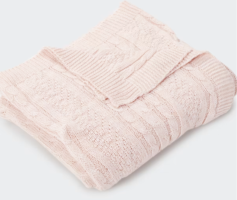 Organic Cotton Knit Blanket - Pink