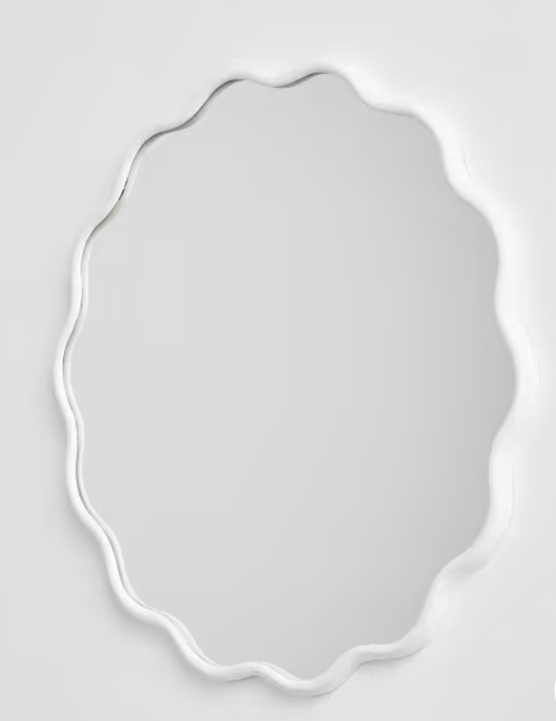 Kmart Scalloped circular mirror - white