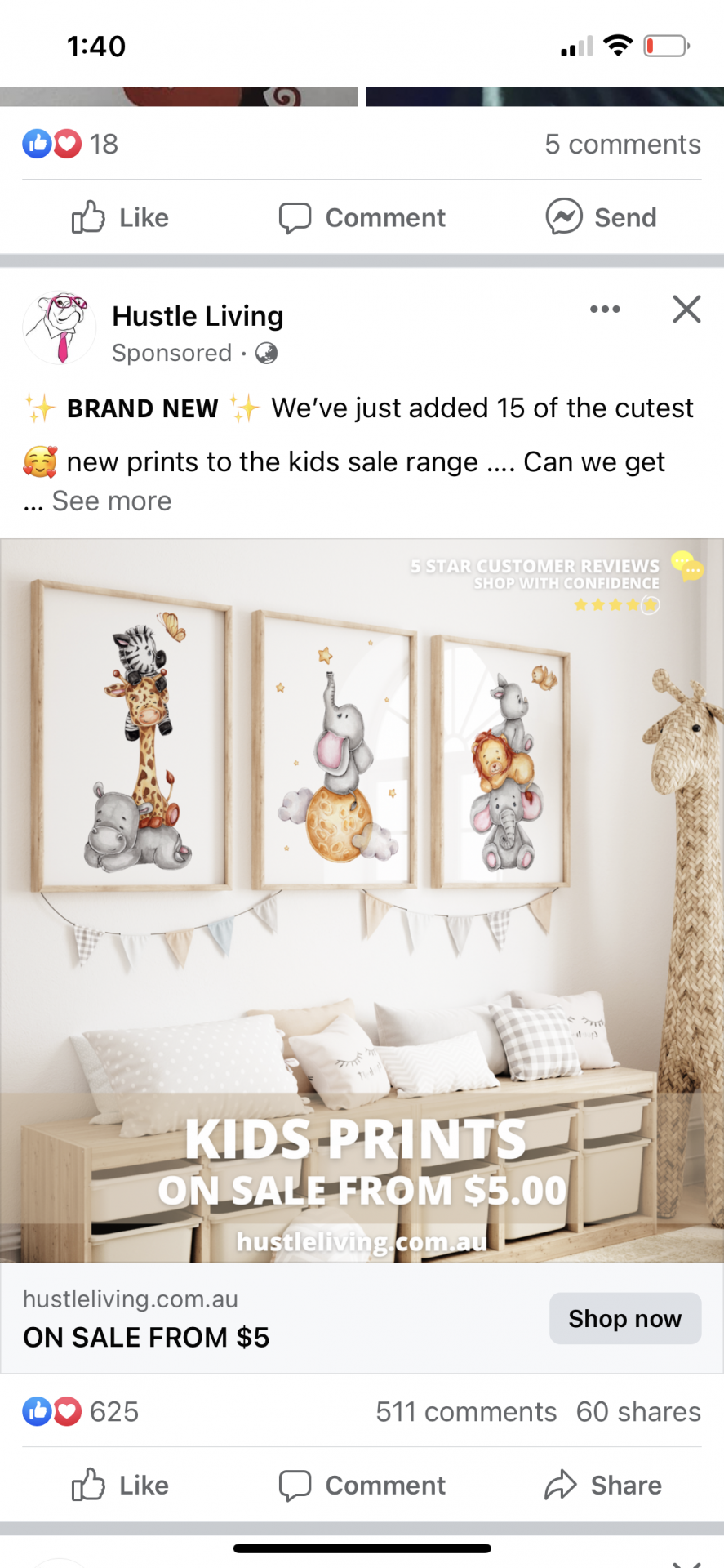 Hustle living baby prints