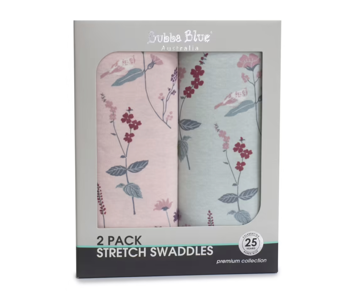 Bubba Blue Berry Floral 2Pk Jersey Wraps  122033