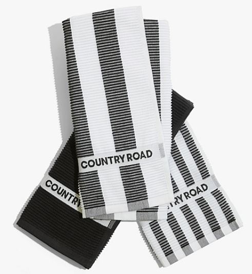 Australian Cotton CR Stripe Tea Towel Pack of 3