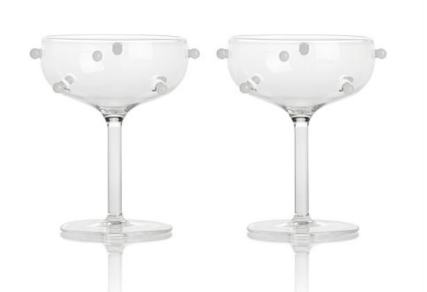Maison Balzac Champagne Coupes in Clear White