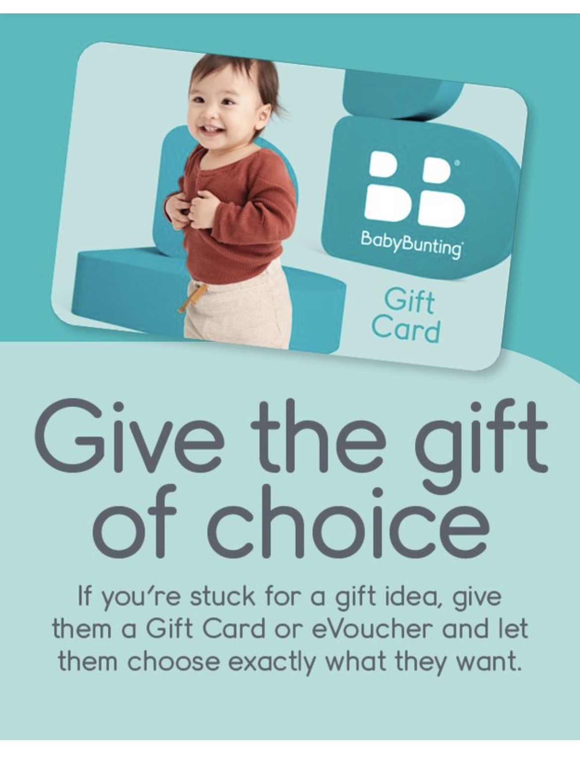 Baby bunting gift card