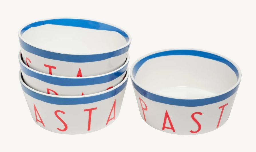 Red & Blue Pasta Bowls